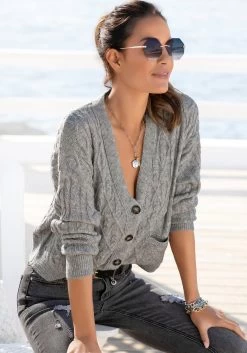 Roxy Zonnebril Flycat 23 Roxy Zonnebril Flycat -Beroemde Badkleding Winkel lascana vest met kabelpatroon grijs 1