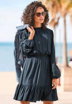 Zizzi Short Met Kanten Detail -Beroemde Badkleding Winkel lascana zomerjurk van geweven viscose blauw 2