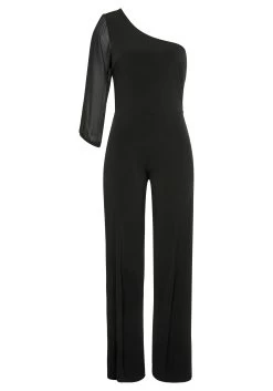 Melrose Jumpsuit One-shoulder Met Meshmouwen -Beroemde Badkleding Winkel melrose jumpsuit one shoulder met meshmouwen zwart 18