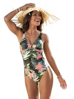 Vivance Shirt Met Lange Mouwen Met Een Modieuze Print Voor -Beroemde Badkleding Winkel naturana badpak zwart