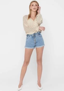 Only Short ONLCUBA LIFE PAPERBAG -Beroemde Badkleding Winkel only short onlcuba life paperbag blauw 4