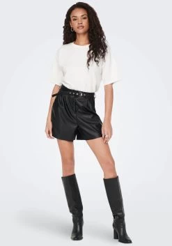 Only Short ONLHEIDI FAUX LEATHER SHORTS CC OTW -Beroemde Badkleding Winkel only short onlheidi faux leather shorts cc otw zwart 4