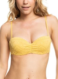 Roxy Bandeau-bikinitop Quiet Beauty -Beroemde Badkleding Winkel roxy bandeau bikinitop quiet beauty geel 4