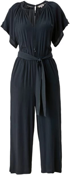 S.Oliver Jumpsuit Met Gedrapeerde Plooien In De Taille -Beroemde Badkleding Winkel soliver jumpsuit met gedrapeerde plooien in de taille blauw 3