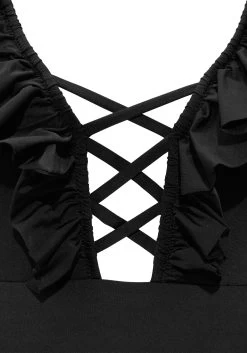 S.Oliver RED LABEL Beachwear Badpak Met Trendy Ruches -Beroemde Badkleding Winkel soliver red label beachwear badpak met trendy ruches zwart 7