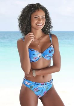 S.Oliver RED LABEL Beachwear Bikinibroekje Maya Met Gebloemd Design En Omslagband
