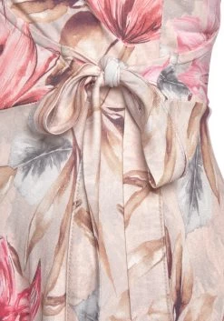 S.Oliver RED LABEL Beachwear Gedessineerde Jurk Met Bindstrik Opzij -Beroemde Badkleding Winkel soliver red label beachwear gedessineerde jurk met bindstrik opzij roze 4