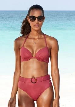 Sunseeker Bikinibroekje AMARI Opzij Aan Te Passen -Beroemde Badkleding Winkel soliver red label beachwear highwaist bikinibroekje rome met een afneembare riem rood 11