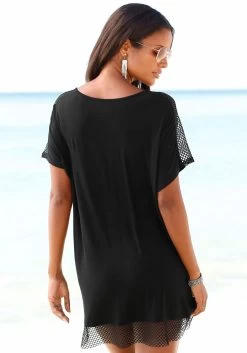 S.Oliver RED LABEL Beachwear Lang Shirt Met Mesh-inzetten -Beroemde Badkleding Winkel soliver red label beachwear lang shirt met mesh inzetten zwart 2