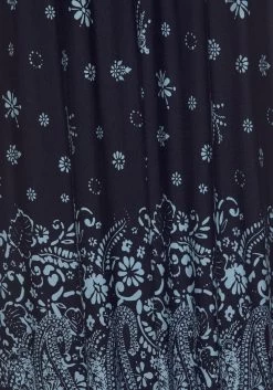 S.Oliver RED LABEL Beachwear Maxi-jurk Met Randprint -Beroemde Badkleding Winkel soliver red label beachwear maxi jurk met randprint blauw 7