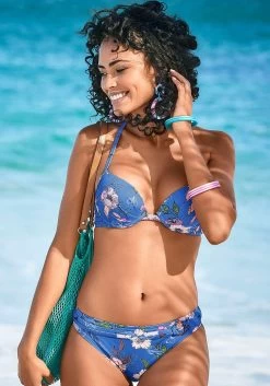 Venice Beach Bikinibroekje Jane Met Omslagband -Beroemde Badkleding Winkel soliver red label beachwear push upbikinitop maya met een bloemmotief blauw 7