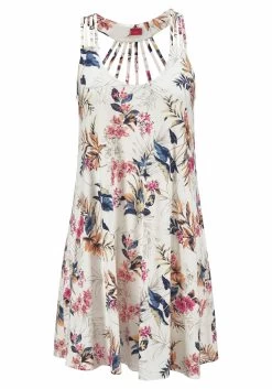 S.Oliver RED LABEL Beachwear Strandjurk Met Bijzonder Bandjesdesign -Beroemde Badkleding Winkel soliver red label beachwear strandjurk met bijzonder bandjesdesign wit 3