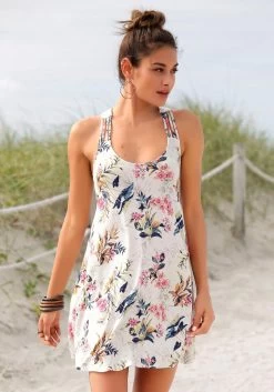 S.Oliver RED LABEL Beachwear Strandjurk Met Bijzonder Bandjesdesign -Beroemde Badkleding Winkel soliver red label beachwear strandjurk met bijzonder bandjesdesign wit 4