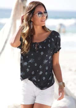 S.Oliver RED LABEL Beachwear Strandshirt Met Aangerimpelde Mouwen 25 S.Oliver RED LABEL Beachwear Strandshirt Met Aangerimpelde Mouwen -Beroemde Badkleding Winkel soliver red label beachwear strandshirt met aangerimpelde mouwen blauw 5