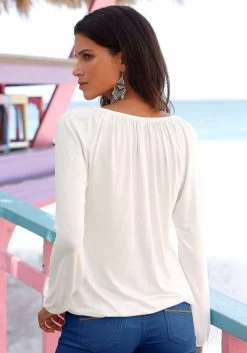 S.Oliver RED LABEL Beachwear Strandshirt Met Strikbandjes Bij De Hals 21 S.Oliver RED LABEL Beachwear Strandshirt Met Strikbandjes Bij De Hals -Beroemde Badkleding Winkel soliver red label beachwear strandshirt met strikbandjes bij de hals beige 4