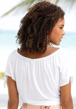 S.Oliver RED LABEL Beachwear T-shirt Met Splitje In De Mouwen 22 S.Oliver RED LABEL Beachwear T-shirt Met Splitje In De Mouwen -Beroemde Badkleding Winkel soliver red label beachwear t shirt met splitje in de mouwen wit 4