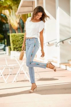 S.Oliver RED LABEL Beachwear T-shirt Met Splitje In De Mouwen 26 S.Oliver RED LABEL Beachwear T-shirt Met Splitje In De Mouwen -Beroemde Badkleding Winkel soliver red label beachwear t shirt met splitje in de mouwen wit 8