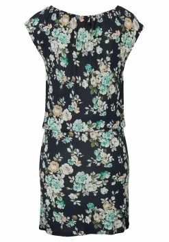 S.Oliver RED LABEL Beachwear Zomerjurk Met Bloemenprint (Met Bindstrik) -Beroemde Badkleding Winkel soliver red label beachwear zomerjurk met bloemenprint met bindstrik zwart 5