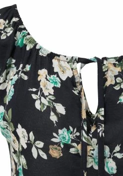 S.Oliver RED LABEL Beachwear Zomerjurk Met Bloemenprint (Met Bindstrik) -Beroemde Badkleding Winkel soliver red label beachwear zomerjurk met bloemenprint met bindstrik zwart 6