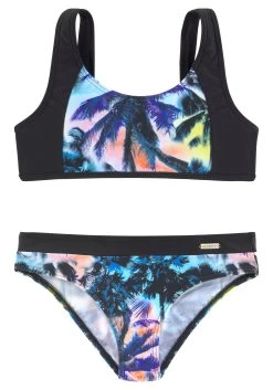 Buffalo Bandeaubikini Met Etnoprint En Contrastdetails -Beroemde Badkleding Winkel sunseeker bustierbikini met palm print zwart 3
