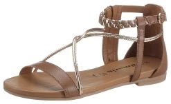 Vivance T-shirt Met Koperkleurige Lurex-strepen (Set Van 2) -Beroemde Badkleding Winkel tamaris sandalen kim met fijne riempjes bruin