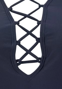 Venice Beach Badpak Met Geregen Hals -Beroemde Badkleding Winkel venice beach badpak met geregen hals blauw 8