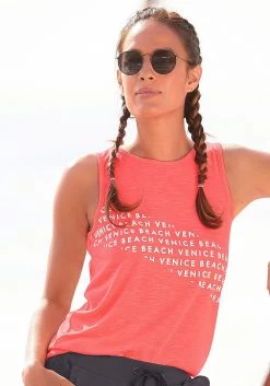 Vivance T-shirt Met Zilverkleurige Glitterstippen 20 Vivance T-shirt Met Zilverkleurige Glitterstippen -Beroemde Badkleding Winkel venice beach tanktop oranje 8