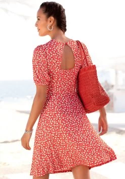 Vivance Jerseyjurk Met Bloemetjesprint -Beroemde Badkleding Winkel vivance jerseyjurk met bloemetjesprint rood 3