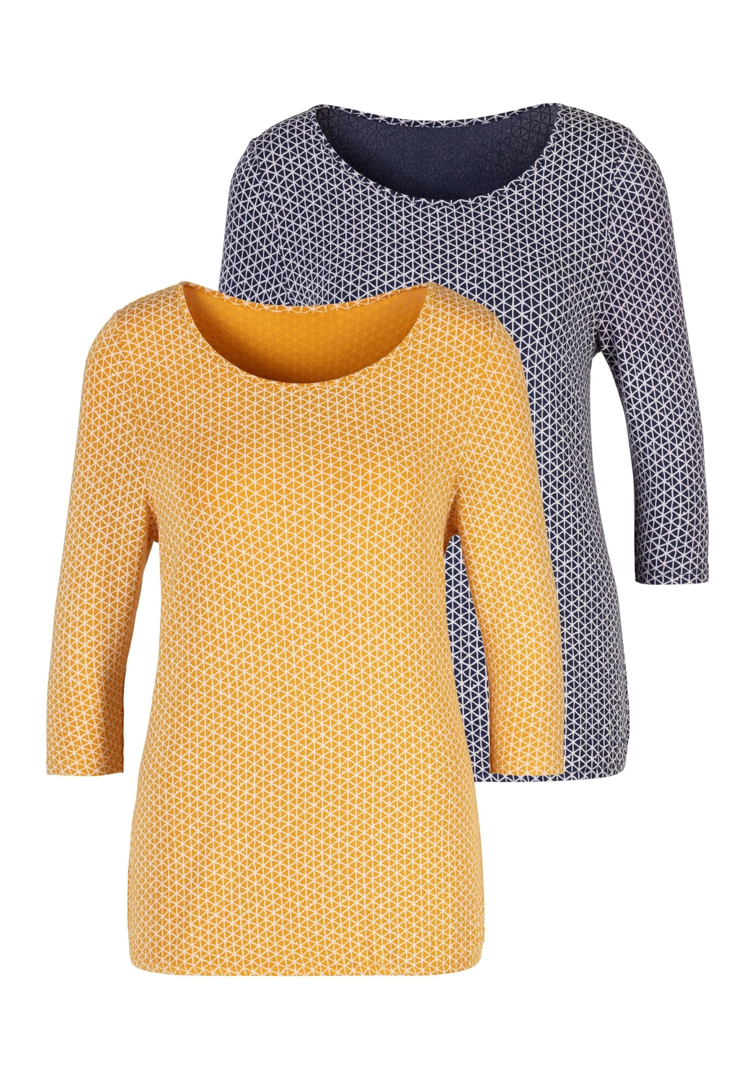 Vivance Shirt Met 3/4-mouwen Met Elastische Zoom (Set Van 2) 1 Vivance Shirt Met 3/4-mouwen Met Elastische Zoom (Set Van 2)