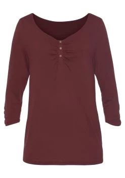 Vivance Shirt Met 3/4-mouwen Met Fijne Plooi -Beroemde Badkleding Winkel vivance shirt met 3 4 mouwen met fijne plooi rood 2