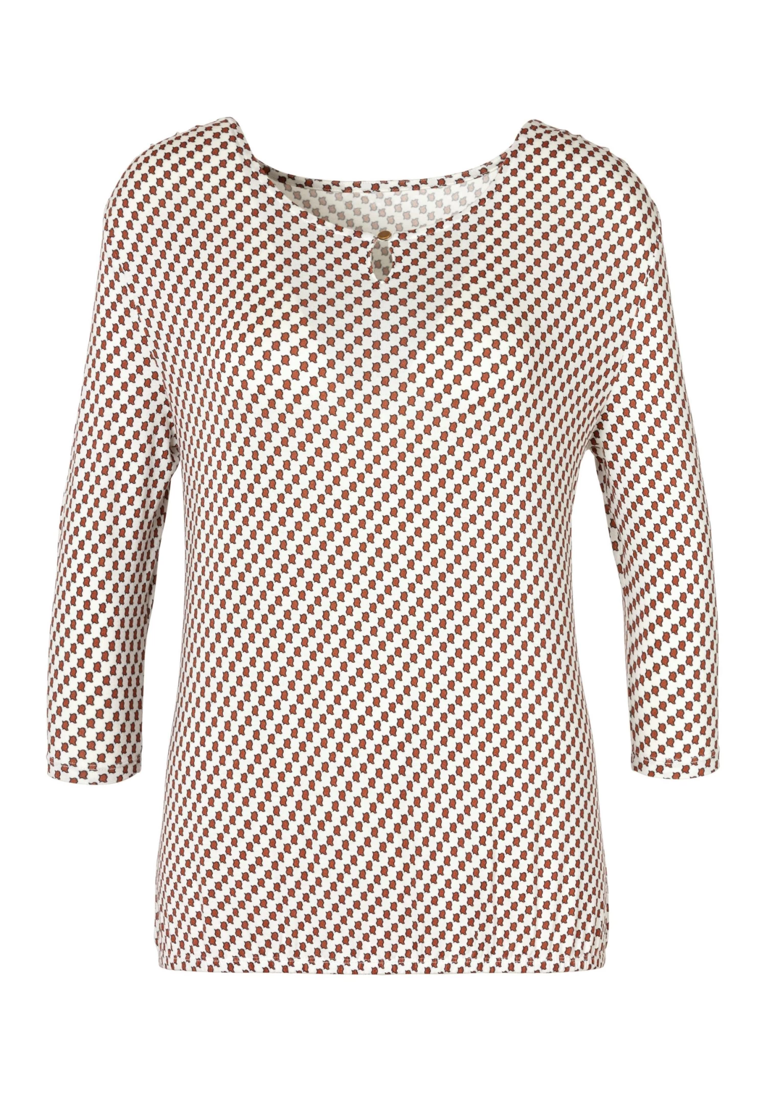 Vivance Shirt Met 3/4-mouwen Met Kleine Opening En Goudkleurige Sierknoop Bij De Hals (Set Van 2) 4 Vivance Shirt Met 3/4-mouwen Met Kleine Opening En Goudkleurige Sierknoop Bij De Hals (Set Van 2) - Image 4