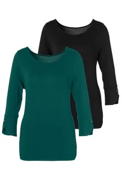 Vivance Gedessineerde Jurk -Beroemde Badkleding Winkel vivance shirt met 3 4 mouwen met modieus mouwdetail set van 2 groen 9