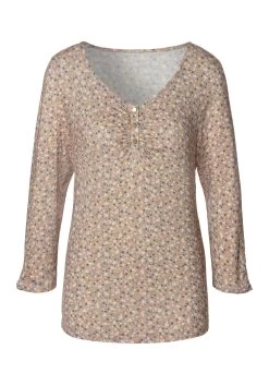 Vivance Shirt Met 3/4-mouwen Met Modieuze Metalen Knopen Bij De Hals (Set Van 2) -Beroemde Badkleding Winkel vivance shirt met 3 4 mouwen met modieuze metalen knopen bij de hals set van 2 roze 9