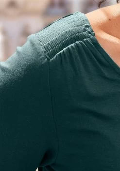 Vivance Shirt Met 3/4-mouwen Met Modieuze Smokinzet -Beroemde Badkleding Winkel vivance shirt met 3 4 mouwen met modieuze smokinzet groen 5