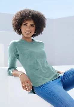 KangaROOS Triangelbikini Met Batikdesign -Beroemde Badkleding Winkel vivance shirt met lange mouwen met logoborduursel groen 1