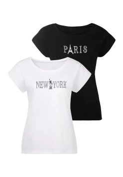 DOGO Sandalen Hazel - Lost In Pattern Met Mooie Print -Beroemde Badkleding Winkel vivance t shirt met een modieuze print voor set van 2 multicolor