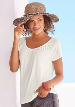 Vivance T-shirt Met Iets Aangerimpelde Ronde Hals (Set Van 2) 21 Vivance T-shirt Met Iets Aangerimpelde Ronde Hals (Set Van 2) -Beroemde Badkleding Winkel vivance t shirt met iets aangerimpelde ronde hals set van 2 blauw 3