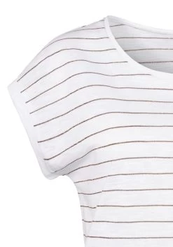 Vivance T-shirt Met Koperkleurige Lurex-strepen (Set Van 2) -Beroemde Badkleding Winkel vivance t shirt met koperkleurige lurex strepen set van 2 wit 5