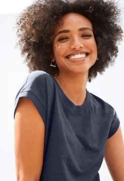 Vivance T-shirt Met Logoborduursel (set, Set Van 2) -Beroemde Badkleding Winkel vivance t shirt met logoborduursel set set van 2 paars 7