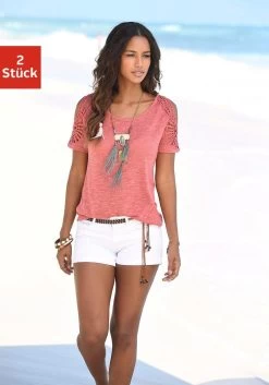 Feel Good Balconette-bikini (2 Stuks) -Beroemde Badkleding Winkel vivance t shirt met modieus gehaakte kant set van 2 multicolor 5