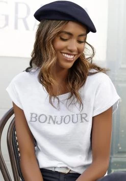 Vivance T-shirt Met Modieuze Frontprint 'bonjour' (set, 2-delig) -Beroemde Badkleding Winkel vivance t shirt met modieuze frontprint bonjour set 2 delig multicolor 2