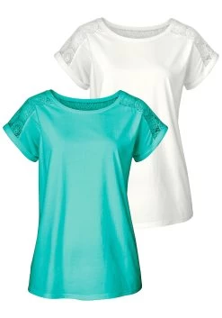 Vivance T-shirt Met Mooie Kant (Set Van 2)