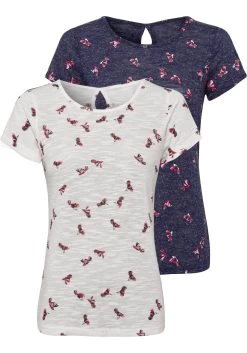 Vivance T-shirt (set, Set Van 2) -Beroemde Badkleding Winkel vivance t shirt met mooie kolibrie print set van 2 multicolor 9