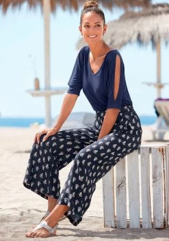 Vivance T-shirt Met Uitsparingen In De Mouwen -Beroemde Badkleding Winkel vivance t shirt met uitsparingen in de mouwen blauw 8