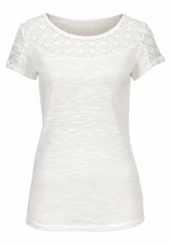 Vivance T-shirt Met Zachte Gehaakte Kant 20 Vivance T-shirt Met Zachte Gehaakte Kant -Beroemde Badkleding Winkel vivance t shirt met zachte gehaakte kant beige 4