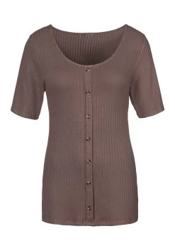 Beroemde Badkleding Winkel -Beroemde Badkleding Winkel vivance t shirt van hoogwaardig ribmateriaal set van 2 bruin 3