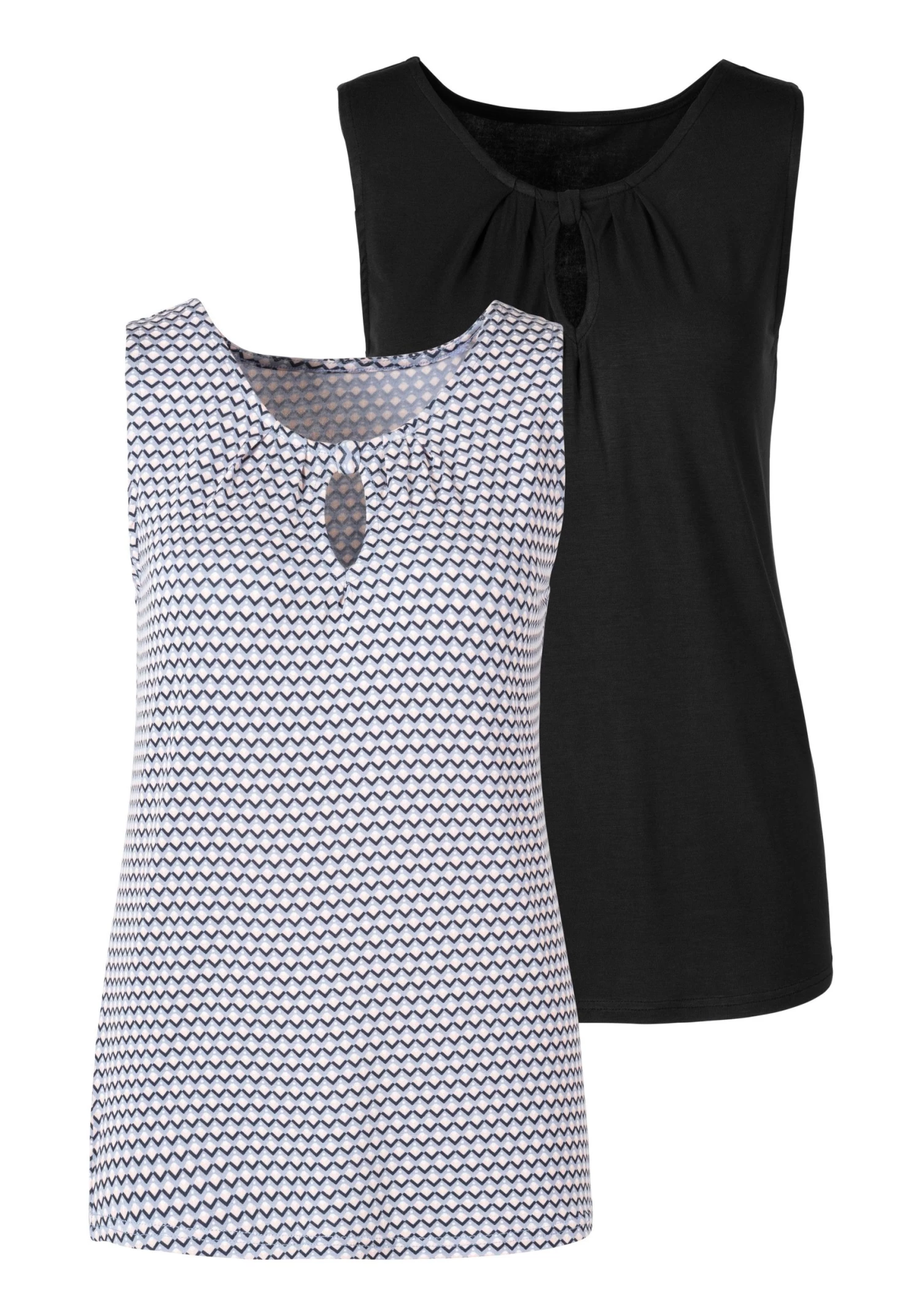 Vivance Tanktop Met Een Cut-out En Fijne Plooi Voor (Set Van 2)